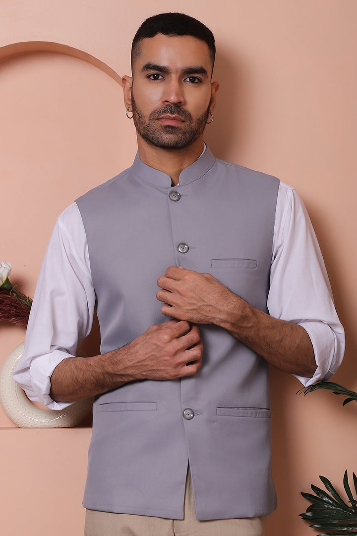 Grey Indian Waistcoat for men