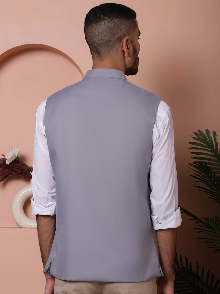 Grey Nehru Jacket for men