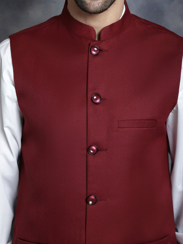 Maroon Indian Waistcoat for men