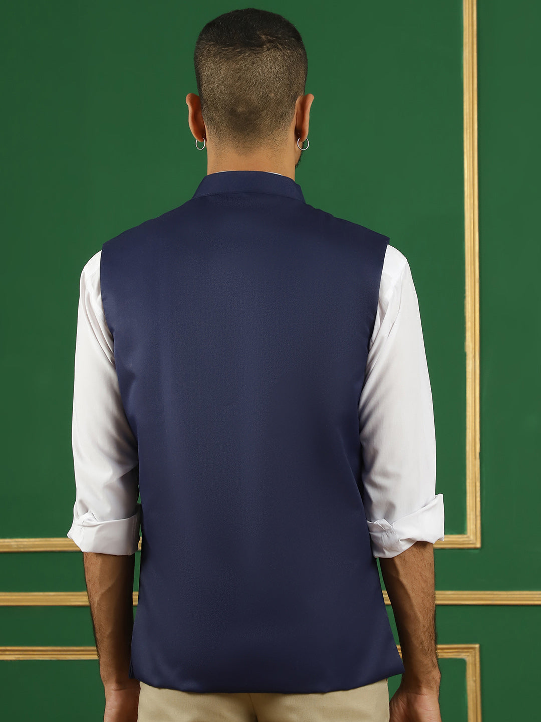 Navy Blue Nehru Jacket for men