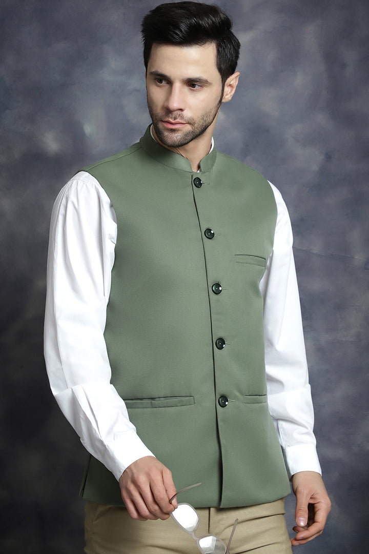 Green Indian Waistcoat for men