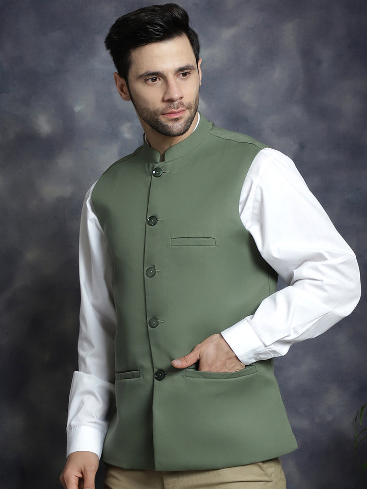 Green Indian Waistcoat for men