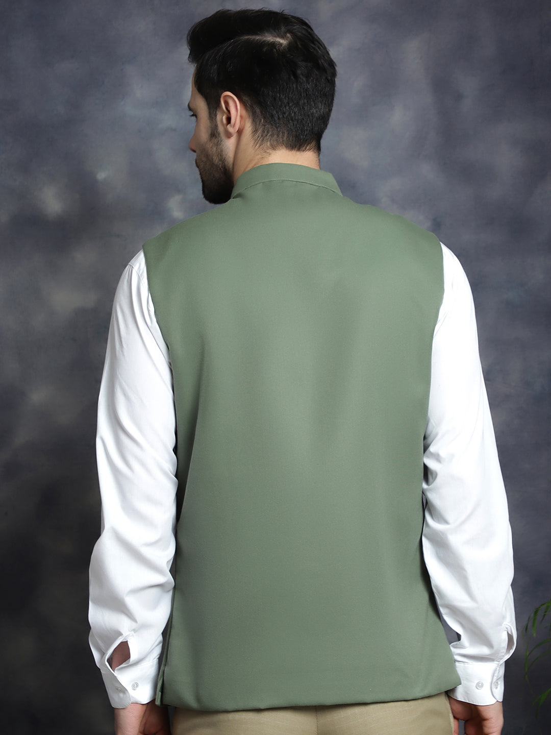 Green Nehru Jacket for men