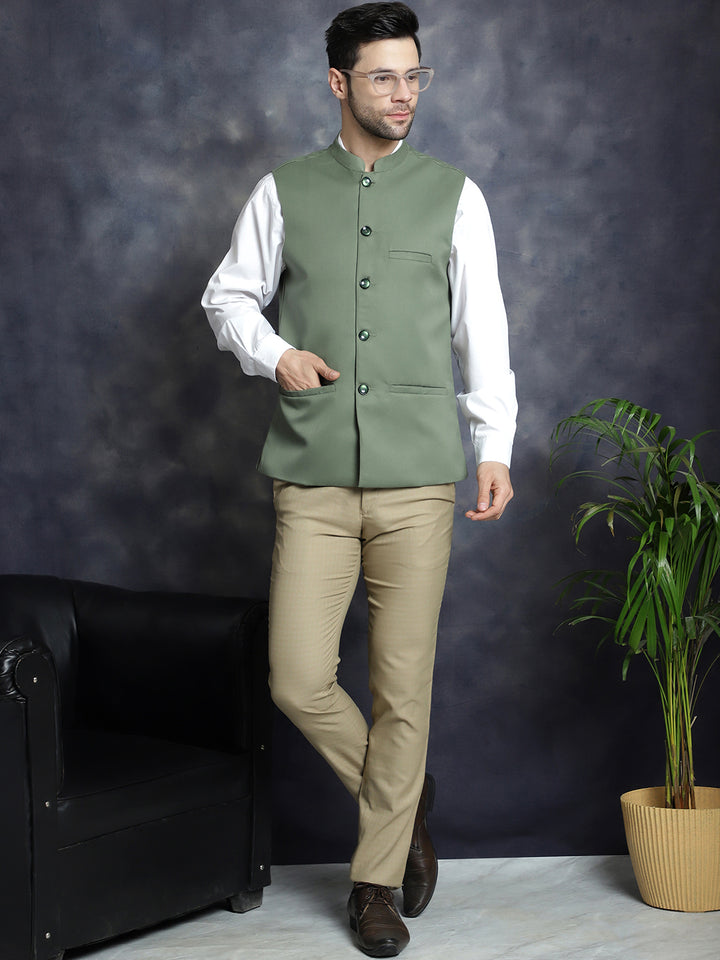Green Indian Waistcoat for men