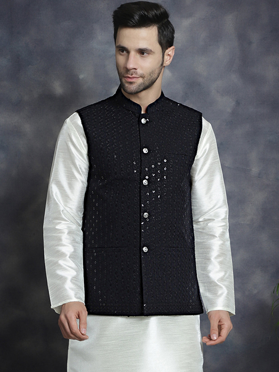 Black Indian Vest for men