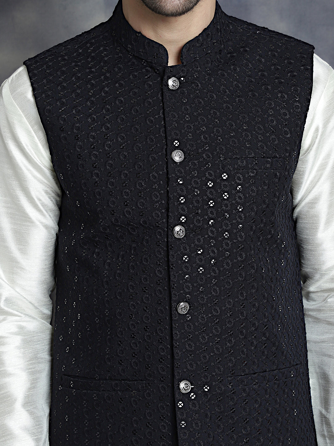 Black Indian Waistcoat for Men