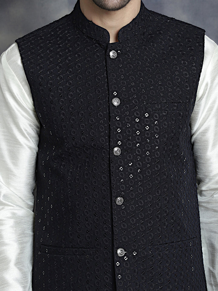 Black Indian Waistcoat for Men