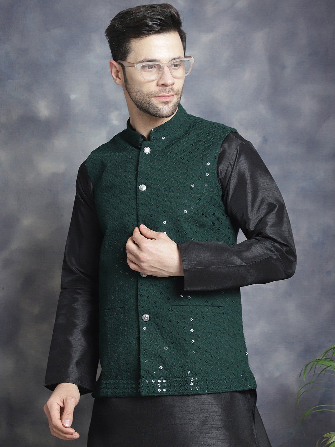 Olive Indian Waistcoat for Men