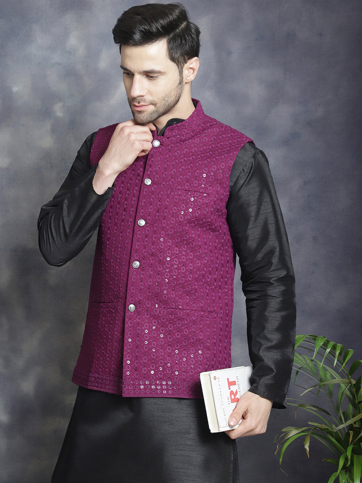 Purple Indian Waistcoat for Men