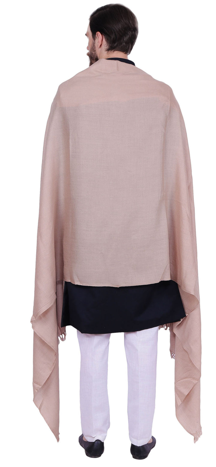 Large Prayer Shawl Pure Wool Wrap India Clothing Men Women (Brown)