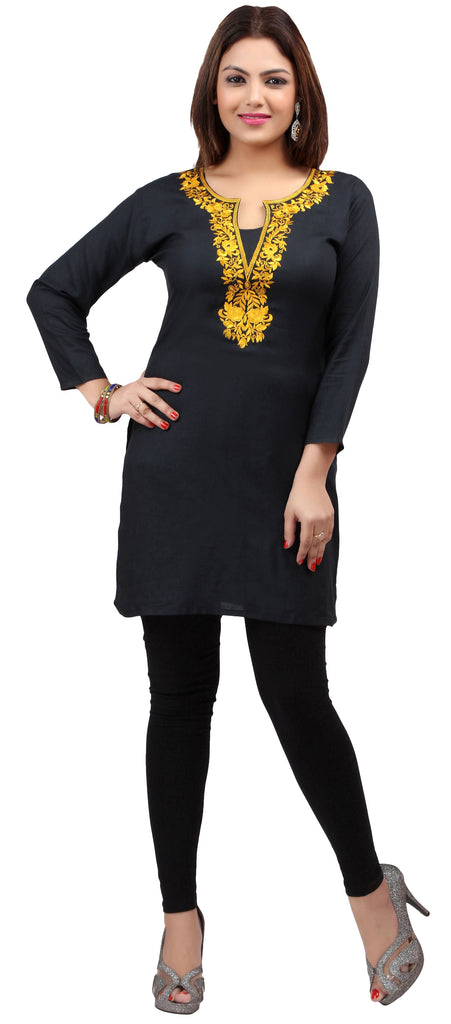 India Women's Tunic Top Kurti Embroidered Indian Clothing – Maple