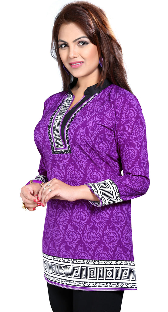 India Tunic Top Long Kurti Womens Printed Indian Clothing – Maple Clothing  Inc.