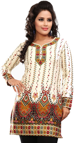 India Women's Tunic Top Kurti Embroidered Indian Clothing – Maple Clothing  Inc.