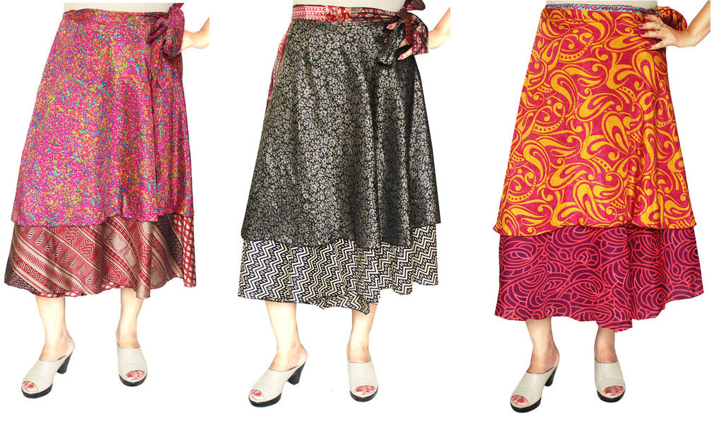 Silk Clothing | Hippie Silk Wrap Skirt | Wholesale