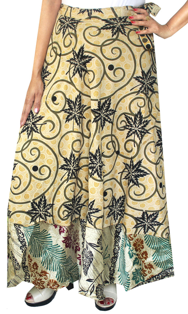 Buy rajwada-fashion Pack of 3 Pcs Indian Printed Reversible Art Silk Wrap  Around Skirts, Assorted, 30 at Amazon.in