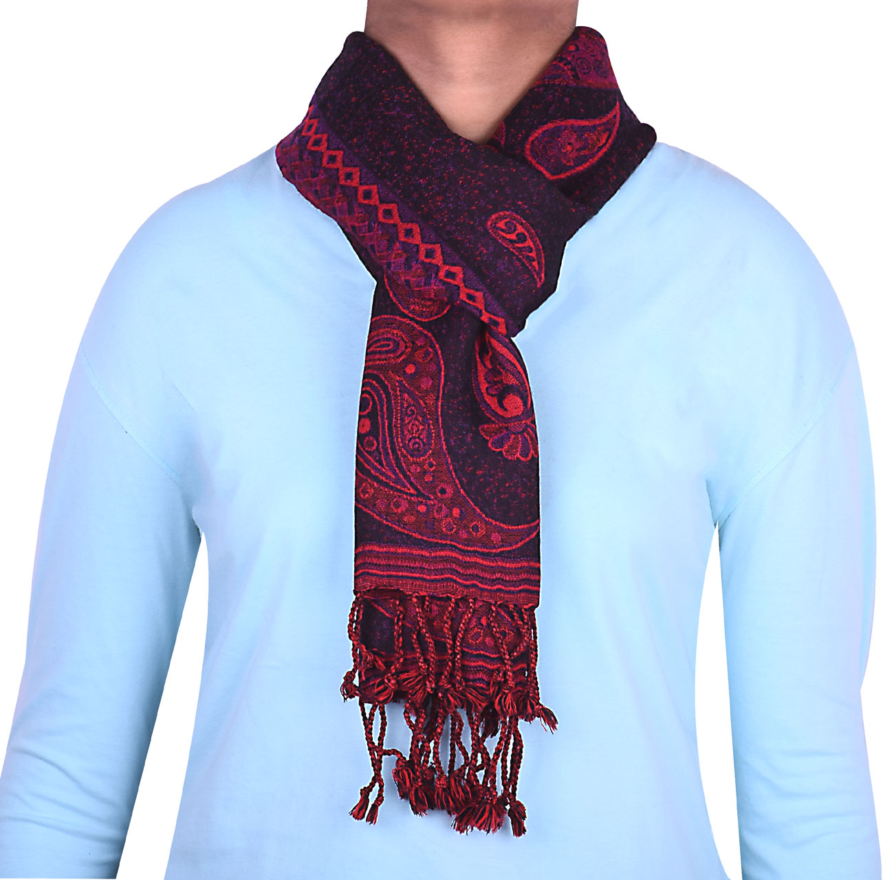 Paisley Wool Unisex Men's Women's Neck Scarf Muffler from India
