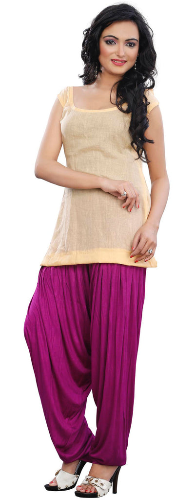Buy GO COLORS Women Pink Solid 100% Cotton Patiala Pant Online at Best  Prices in India - JioMart.