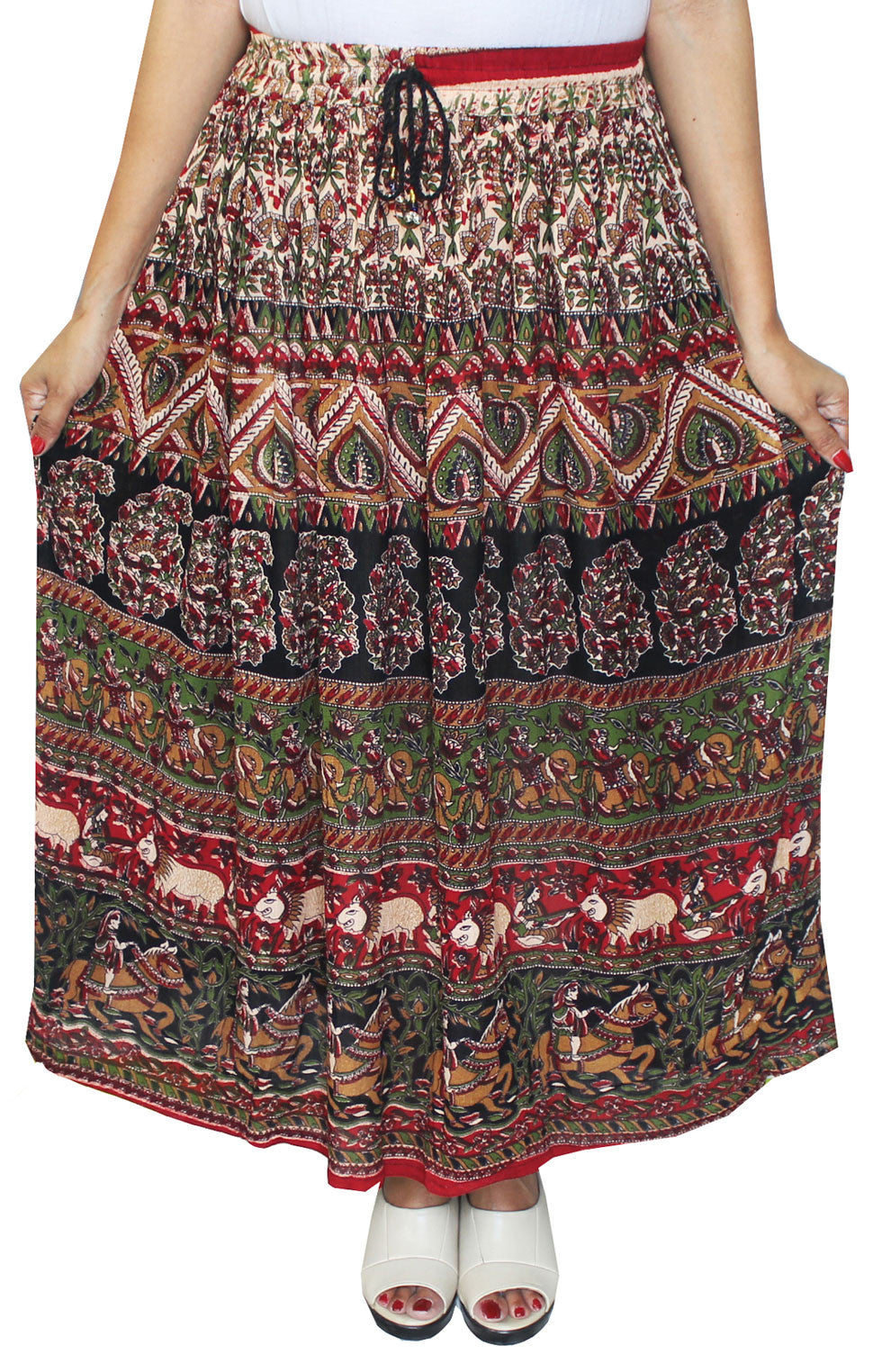 Womens Printed Indian Long Skirts Summer Ankle Length India